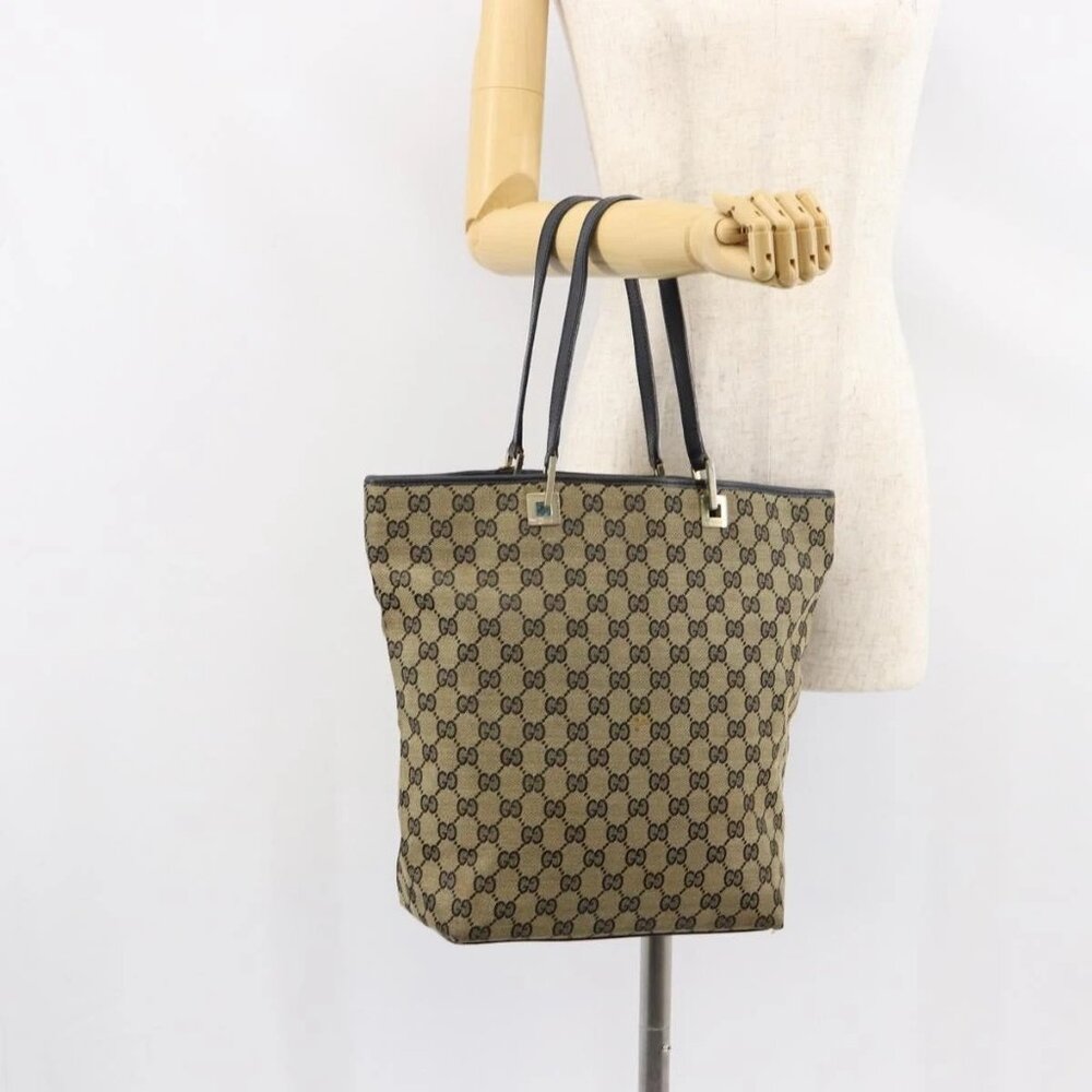 GUCCI GG Canvas Tote Bag Navy Gold 002 1098 3444 Auth ep11540 - Picture 16 of 16